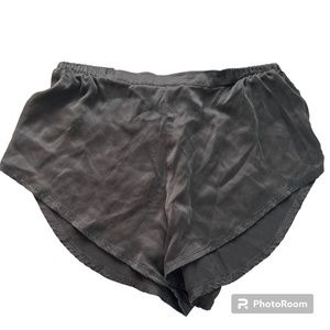 lunya gray silk sleep shorts